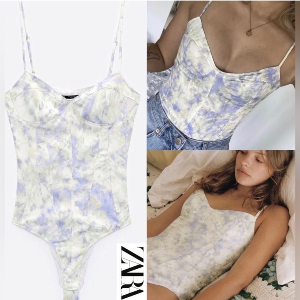 ZARA TIE DYE BUSTIER BODYSUIT